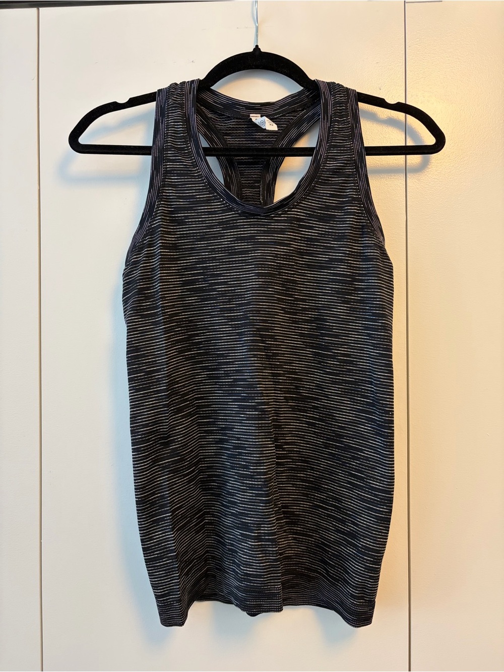 Athleta Black and White Striped Racerback Tank
